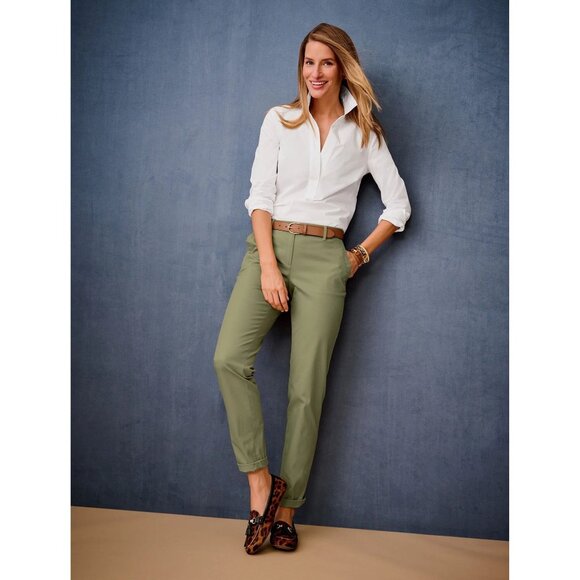 Talbots Relaxed Chino Pants Green Sz 20W * Casual Outing * Comfort * Workwear * - Picture 1 of 8